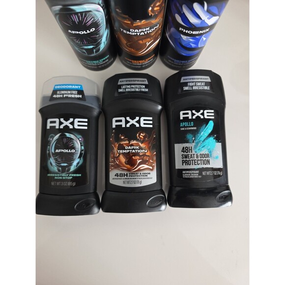 AXE Men Variety Pack 6 Body Spray & Deodorant Stick 5.1oz & 2.7oz New - Picture 3 of 4